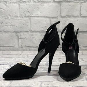 Charlotte Russe Ankle Strapped Suede Pumps